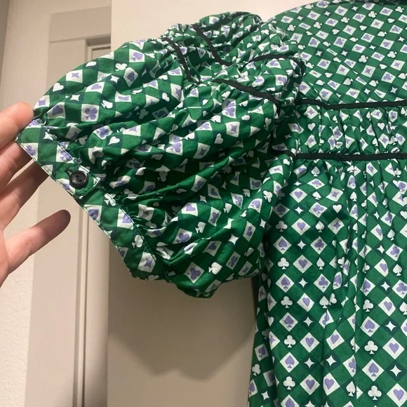 Maeve 1X puff sleeves A line ruffled mini dress - Picture 7 of 7